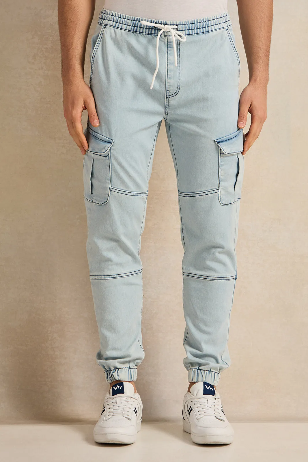 Men Blue  Cargo Jogger