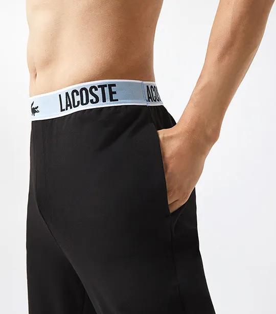 Men's Branded Waist Crocodile Print Pajama Pants Black