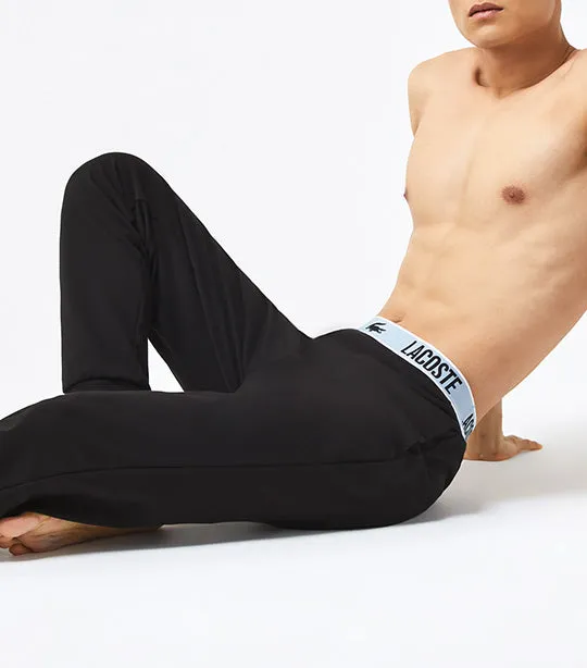 Men's Branded Waist Crocodile Print Pajama Pants Black
