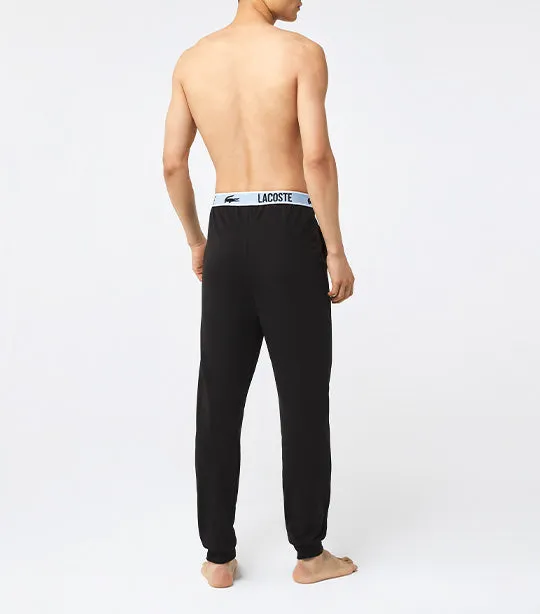Men's Branded Waist Crocodile Print Pajama Pants Black