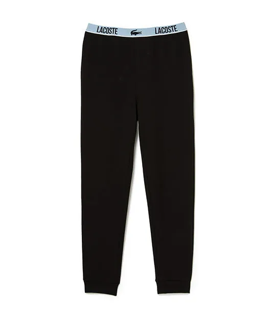 Men's Branded Waist Crocodile Print Pajama Pants Black