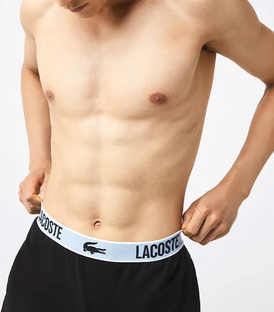 Men's Branded Waist Crocodile Print Pajama Pants Black