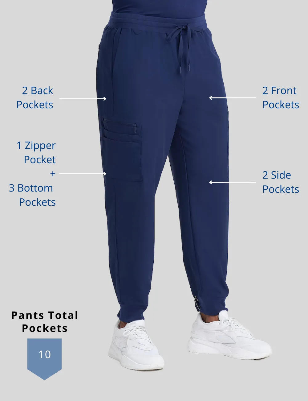 Mens Jogger Scrub Pants - Navy