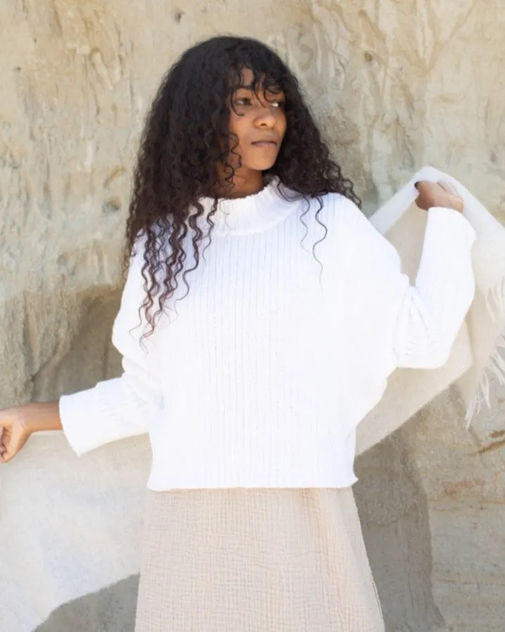 Mock Neck Crop Sweater