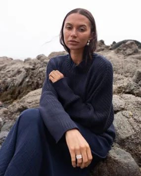 Mock Neck Crop Sweater
