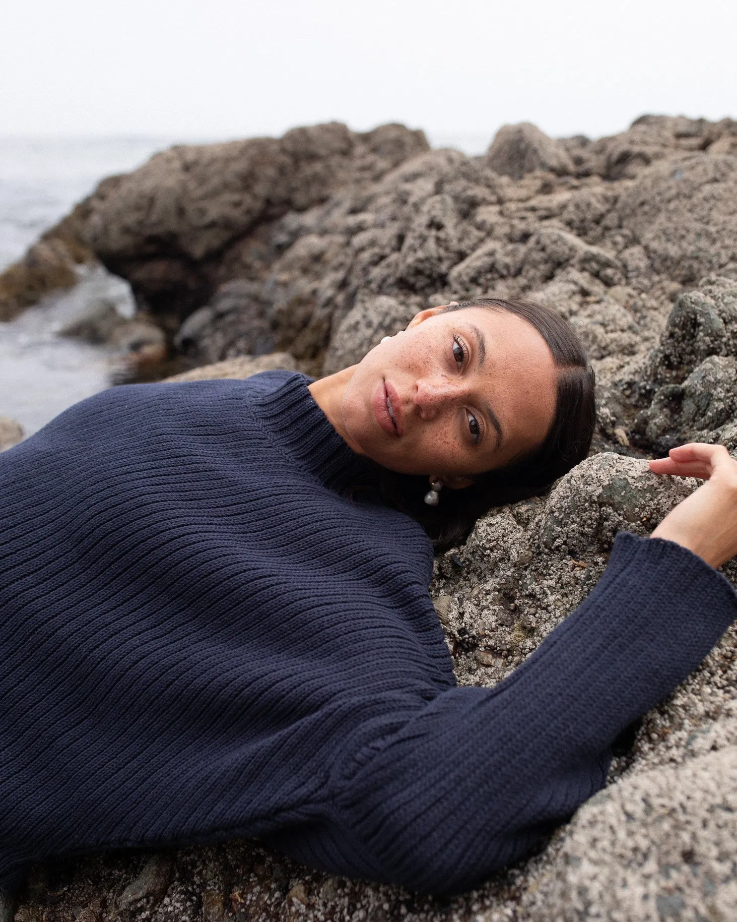 Mock Neck Crop Sweater