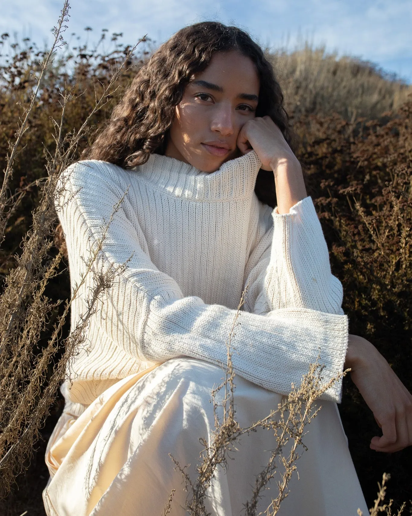 Mock Neck Crop Sweater