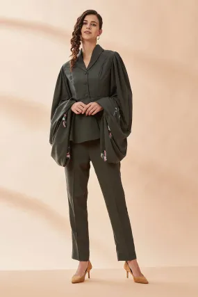 Moss Green Exaggerated Co-Ord Set