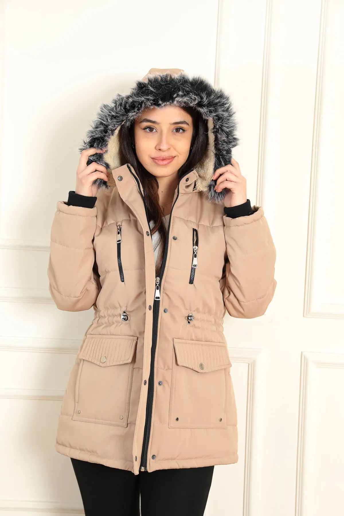 MPL Women's Regular Fit Lined Hooded Comfortable Coat with Many Pockets 4202 - South Bend