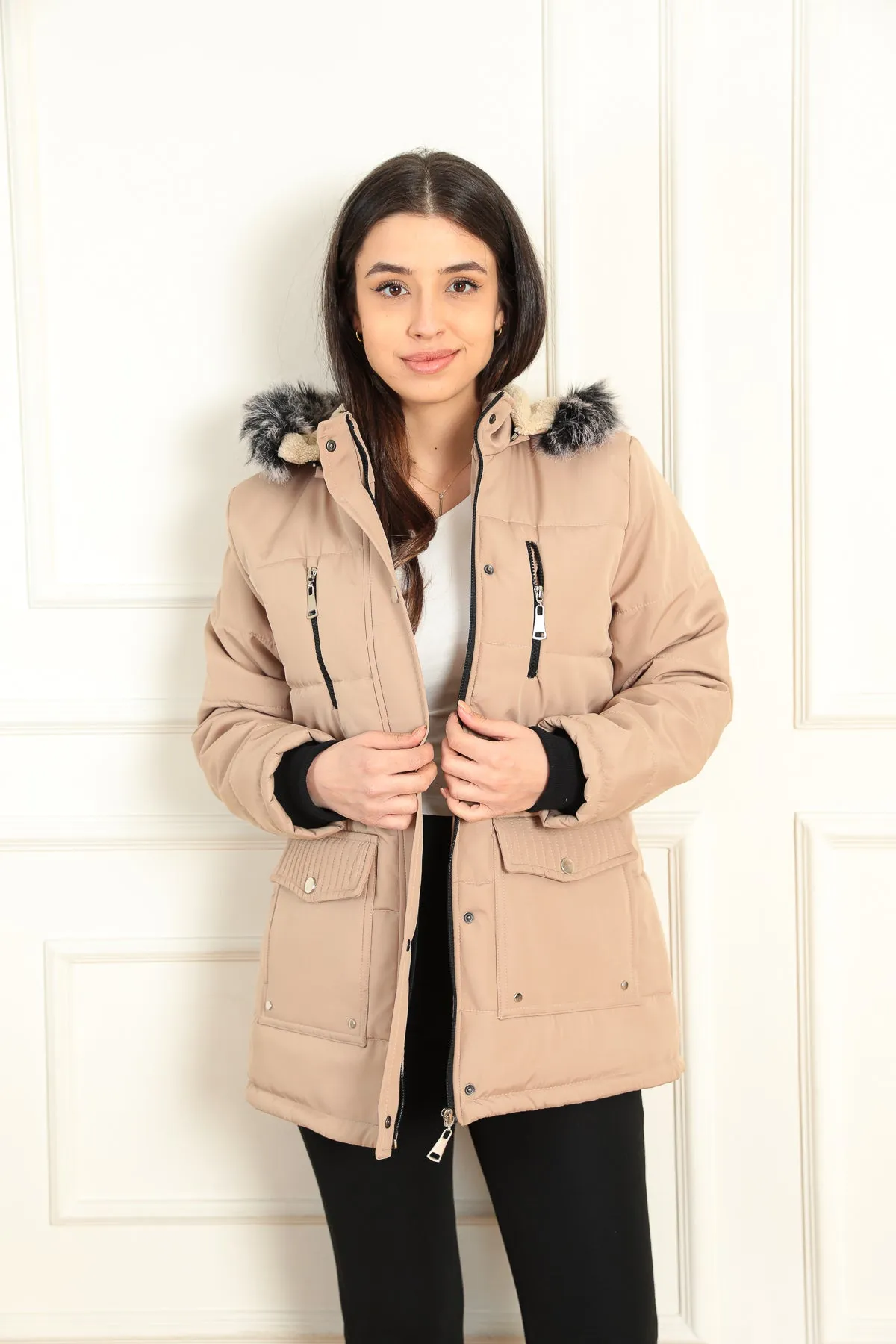 MPL Women's Regular Fit Lined Hooded Comfortable Coat with Many Pockets 4202 - South Bend