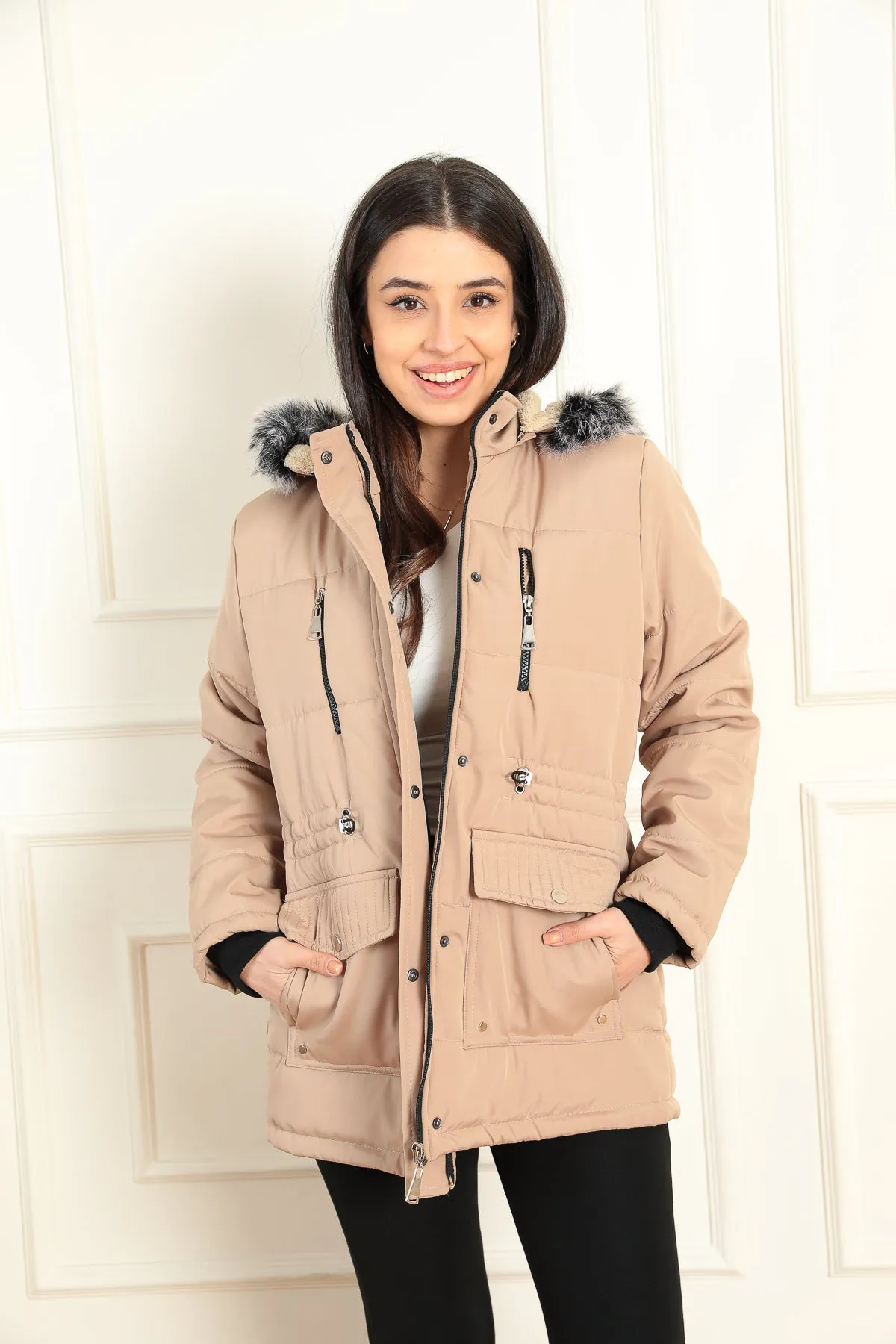 MPL Women's Regular Fit Lined Hooded Comfortable Coat with Many Pockets 4202 - South Bend