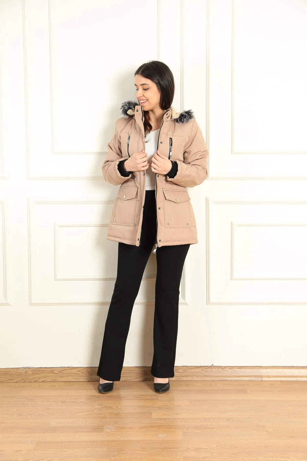 MPL Women's Regular Fit Lined Hooded Comfortable Coat with Many Pockets 4202 - South Bend