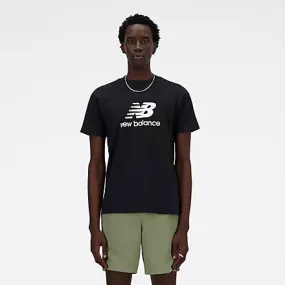 NEW BALANCE MEN'S ESSENTIALS LOGO BLACK TEE