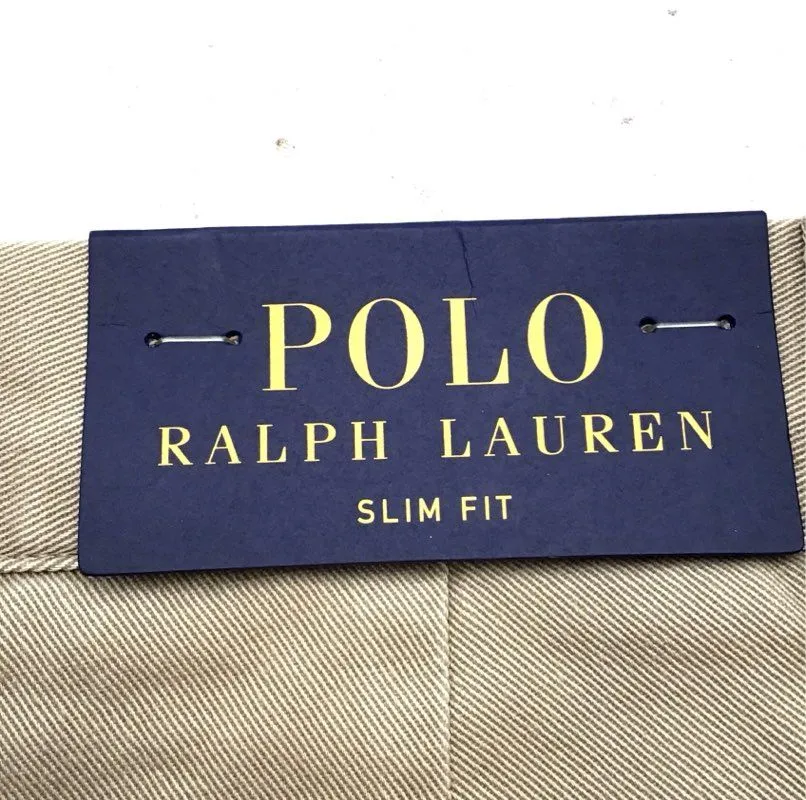 NWT Polo Ralph Lauren Men's Tan Slim Fit Chino Pants - Size 34X34