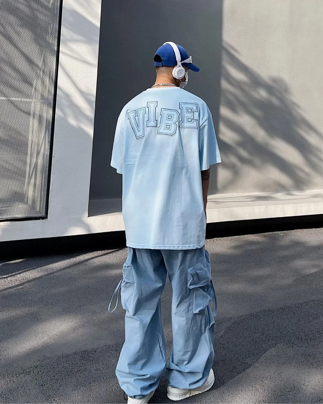 Nylon Wide Cargo Pants BKL0007
