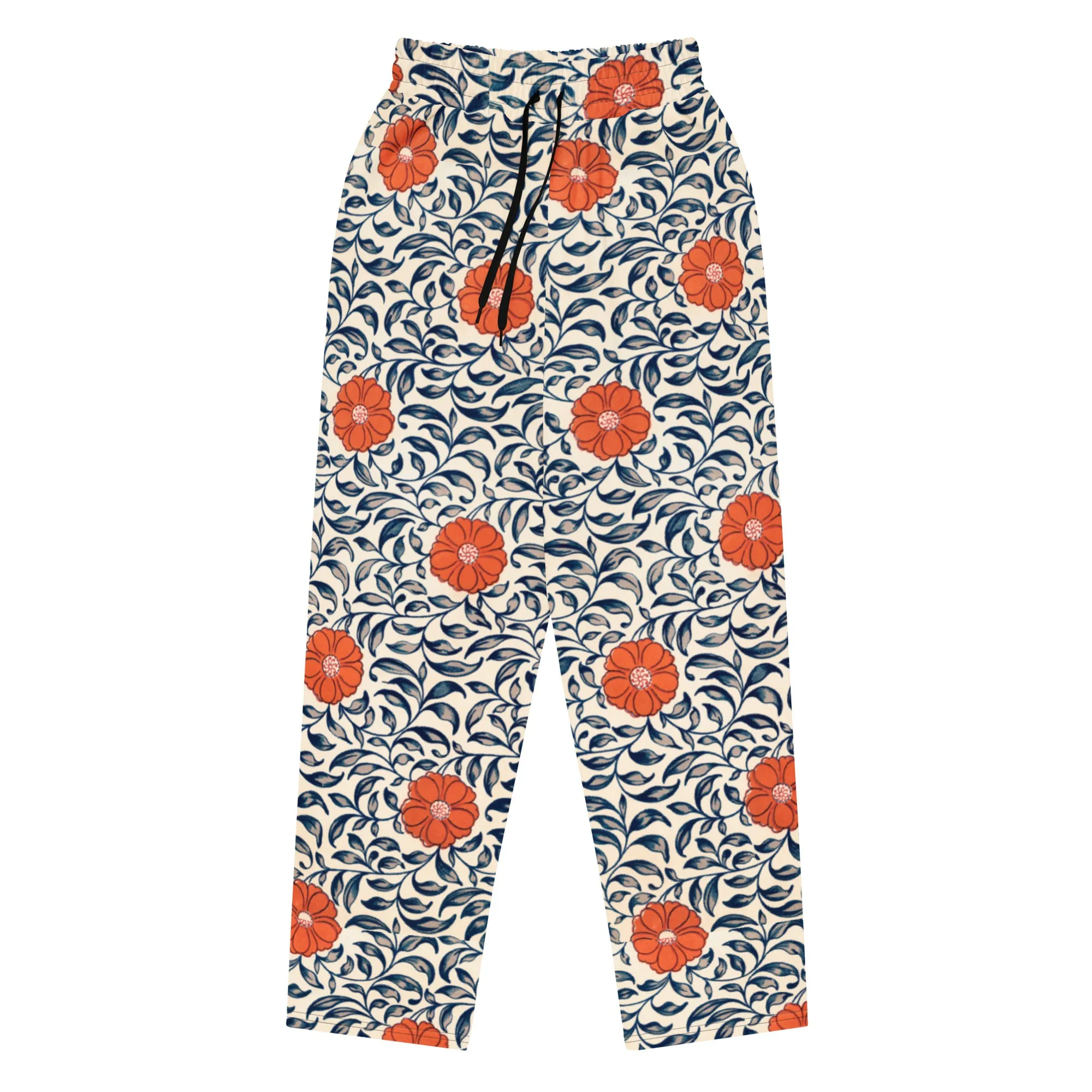 Ornamental Posies Wide-Leg Joggers