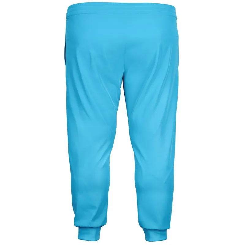 Pastel Cyan Joggers | Unisex | with PLUS sizes | Bright Pastel Cyan | C60M0Y0K0