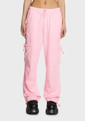 Pink Cargo Jersey Joggers