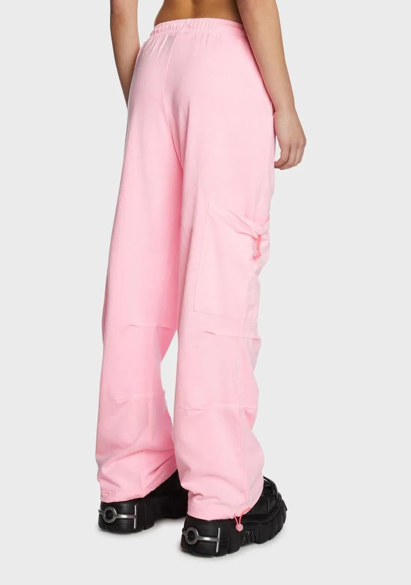 Pink Cargo Jersey Joggers
