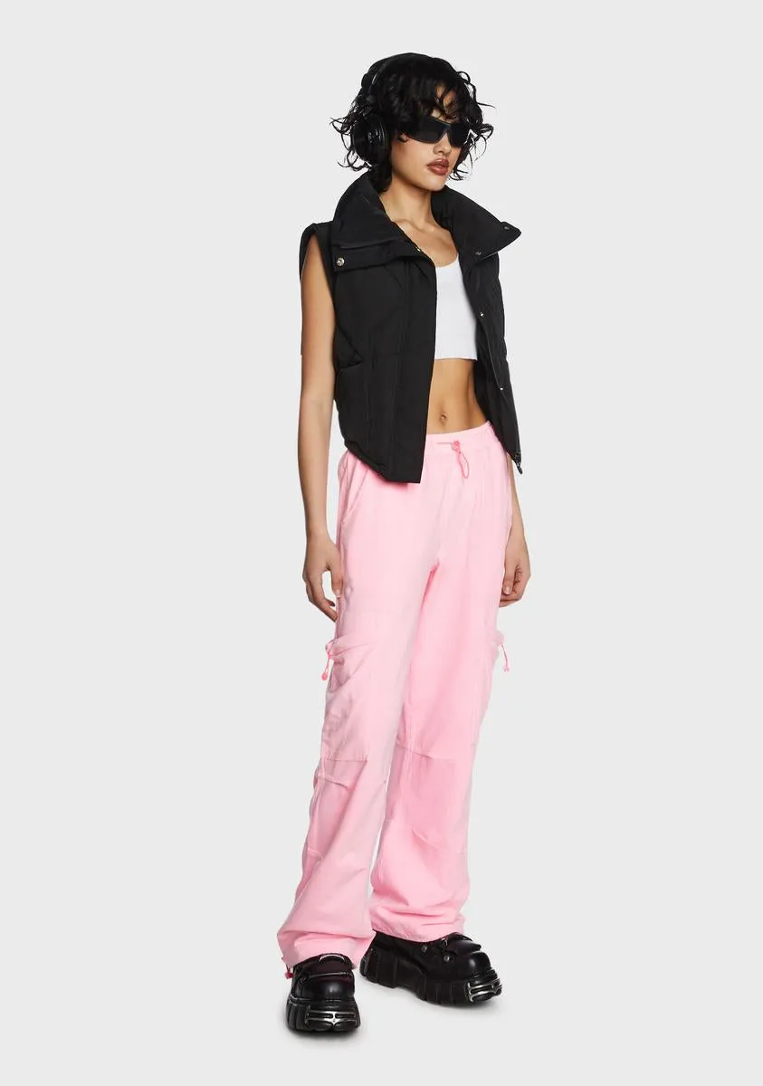 Pink Cargo Jersey Joggers