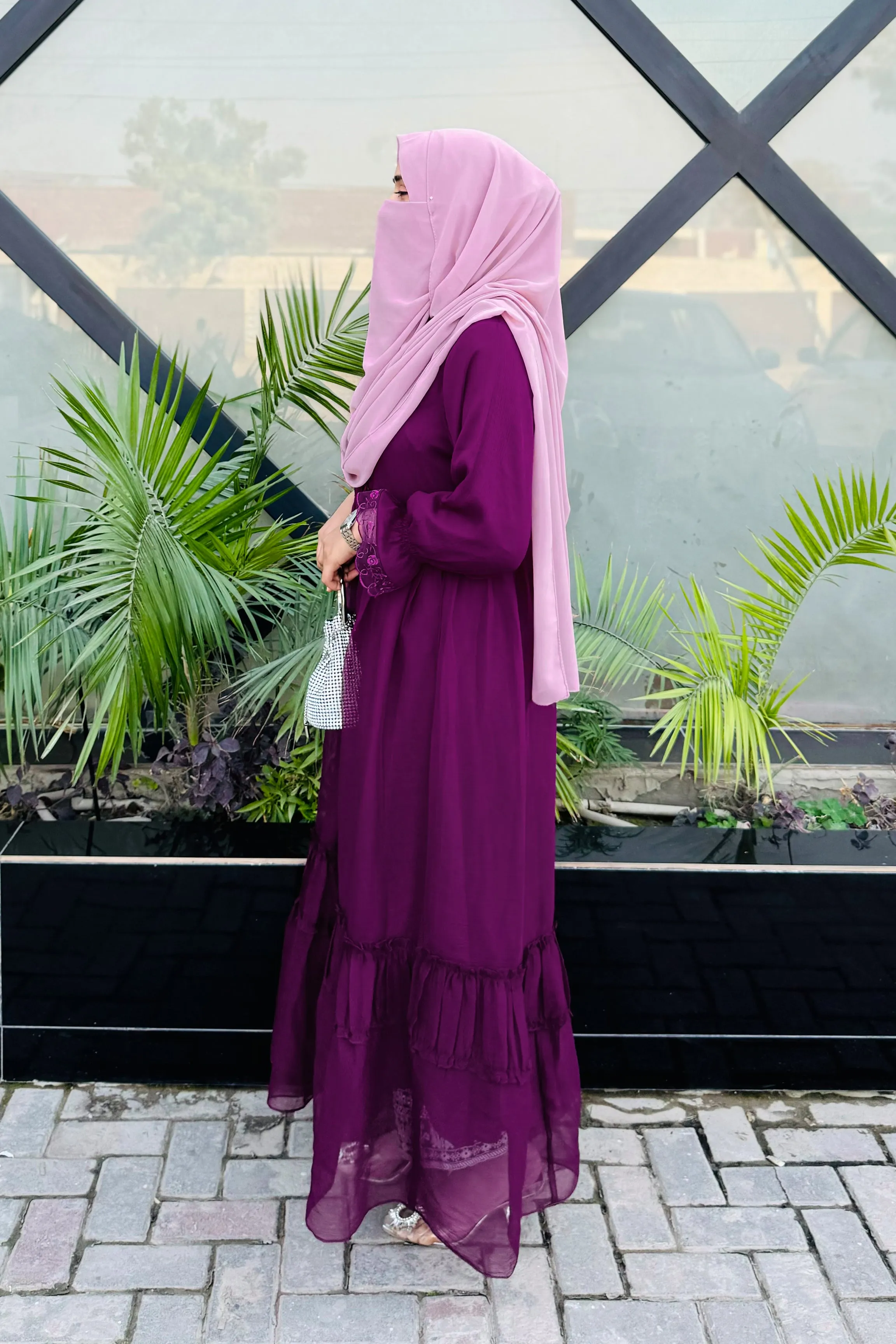 Plum Evening Modest Dress