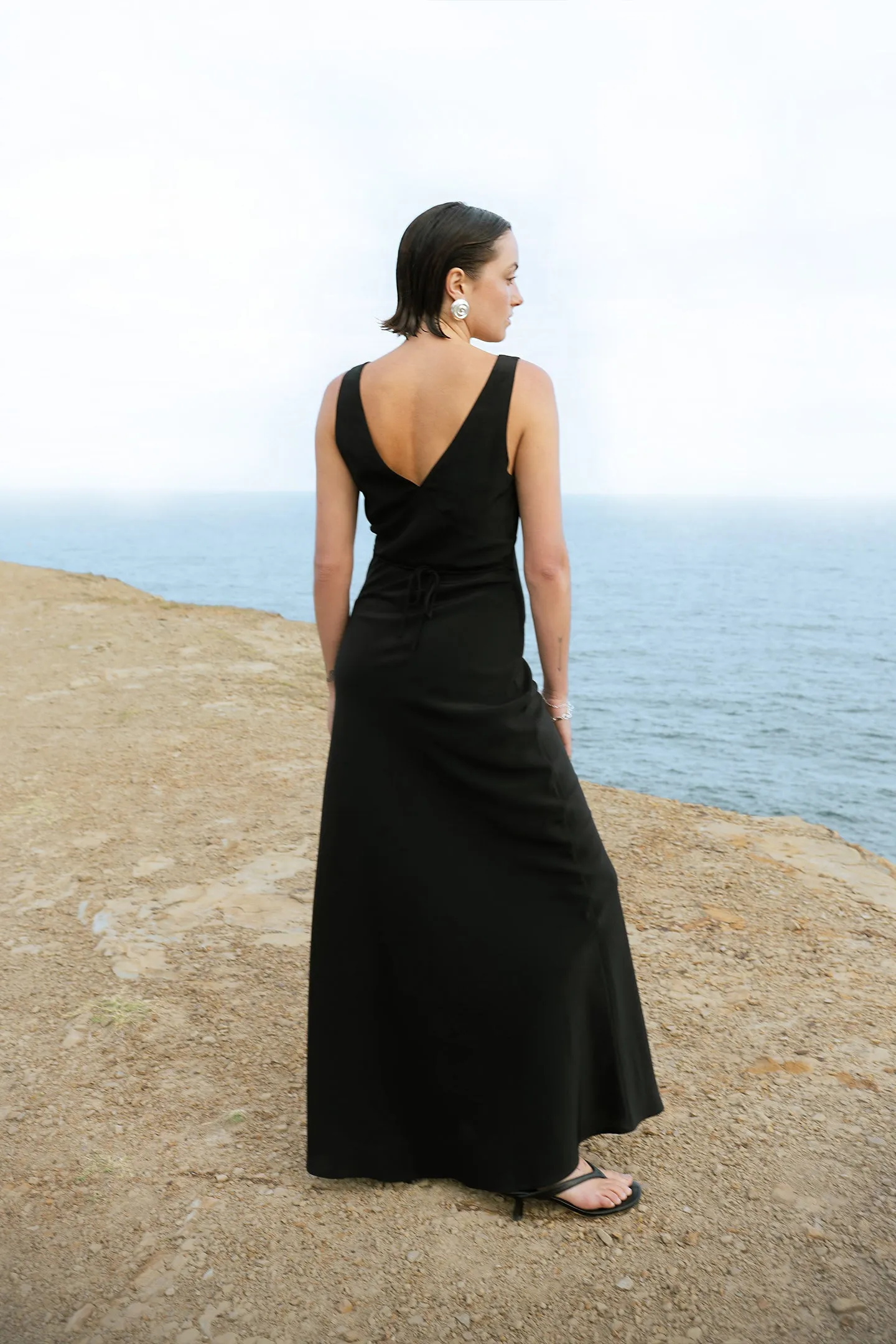 Plunge Bias Dress - Nera