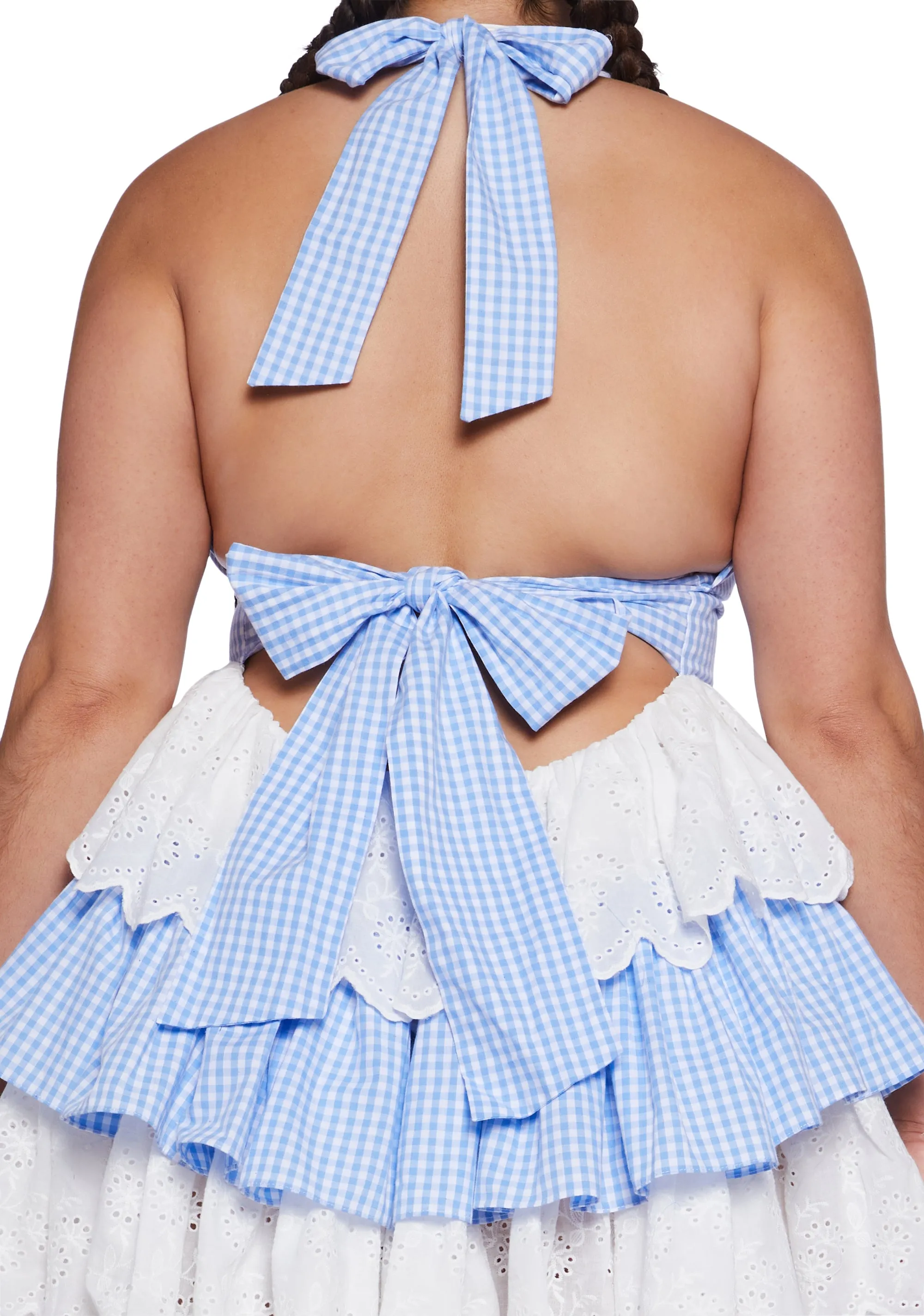 Plus Call Me Yours Babydoll Dress - Blue Gingham