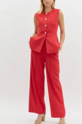 Pretty Lady In Red Pants