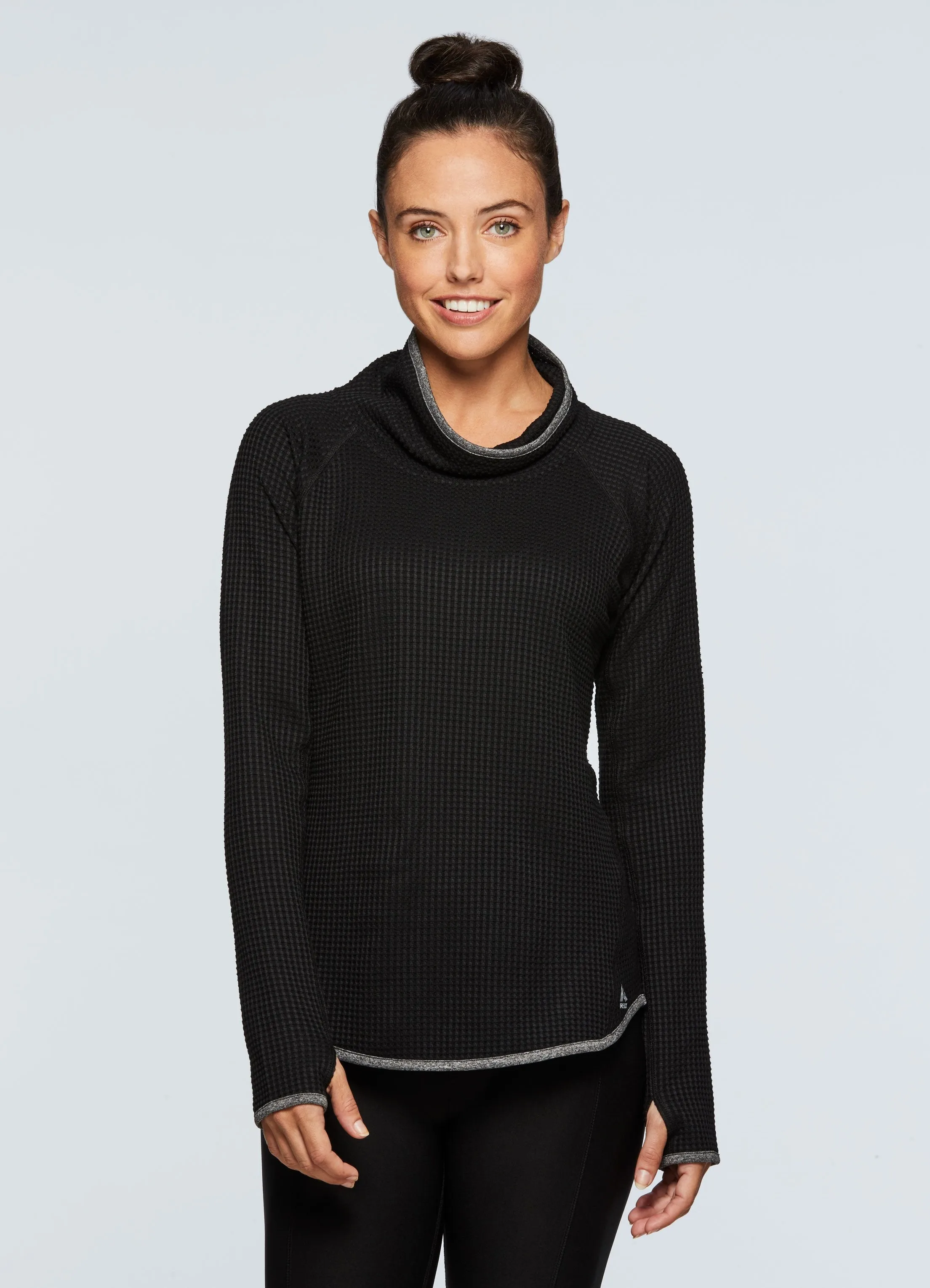 Prime Waffle Cowl Neck Pullover