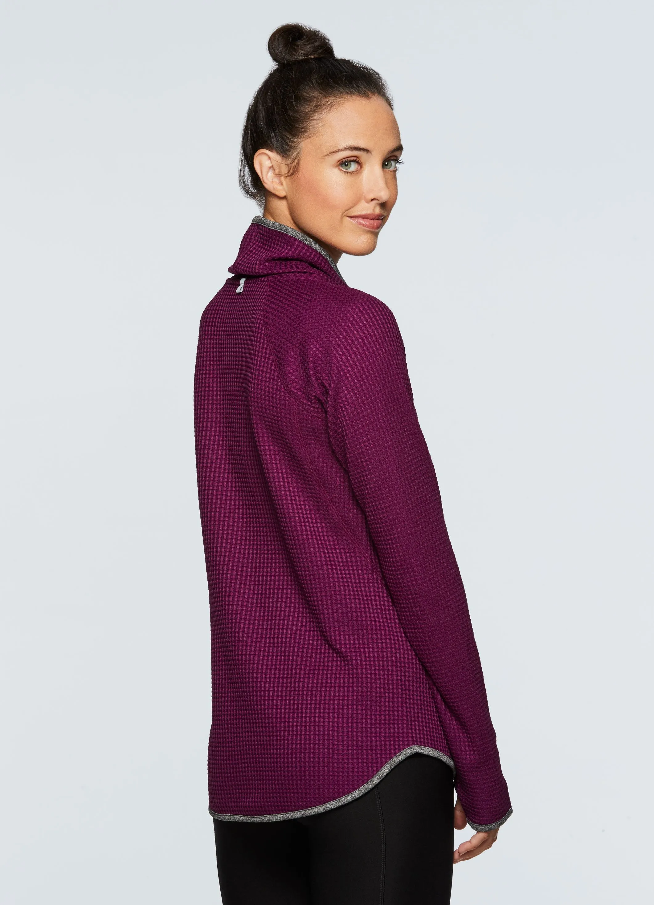Prime Waffle Cowl Neck Pullover