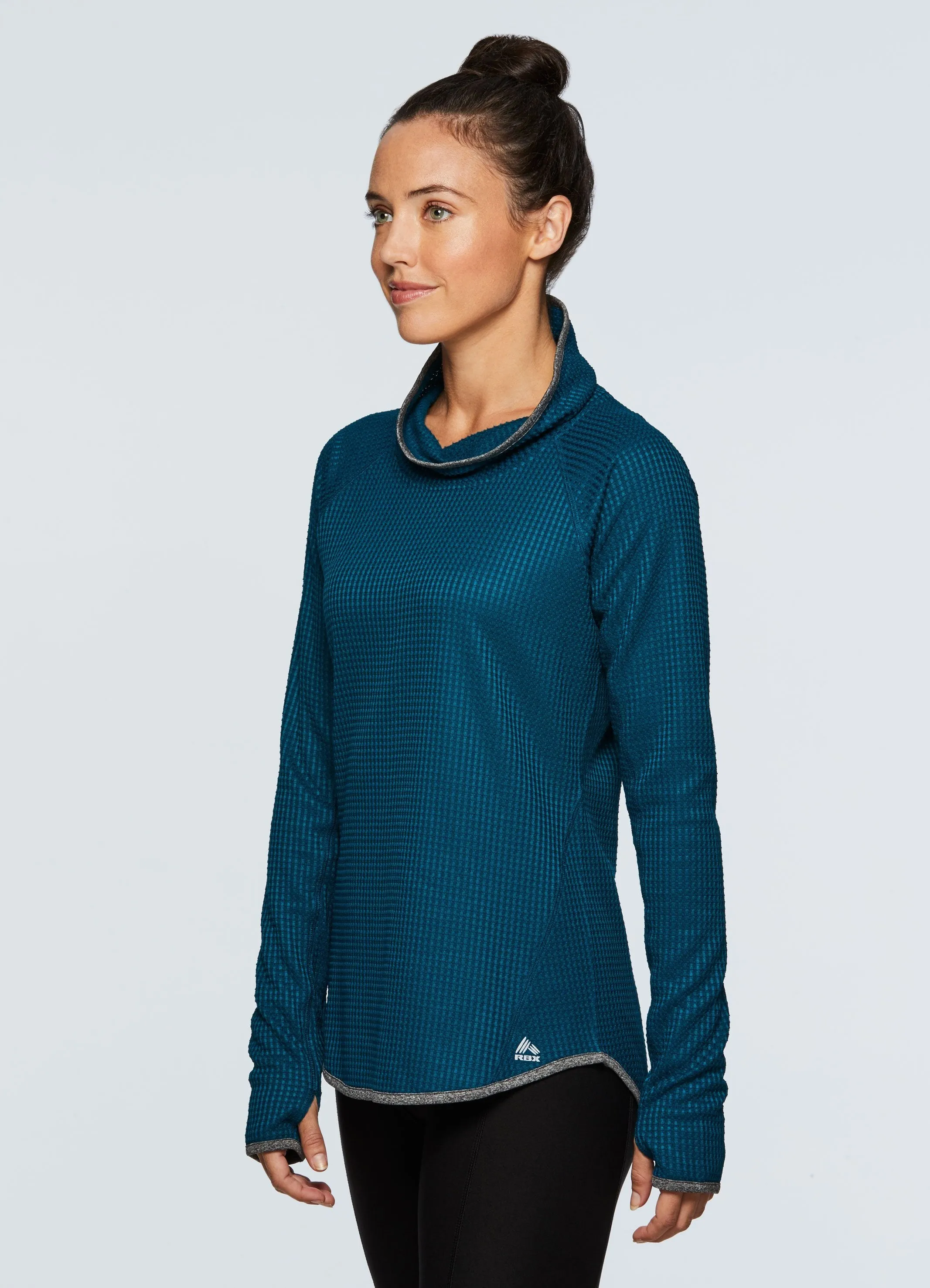 Prime Waffle Cowl Neck Pullover