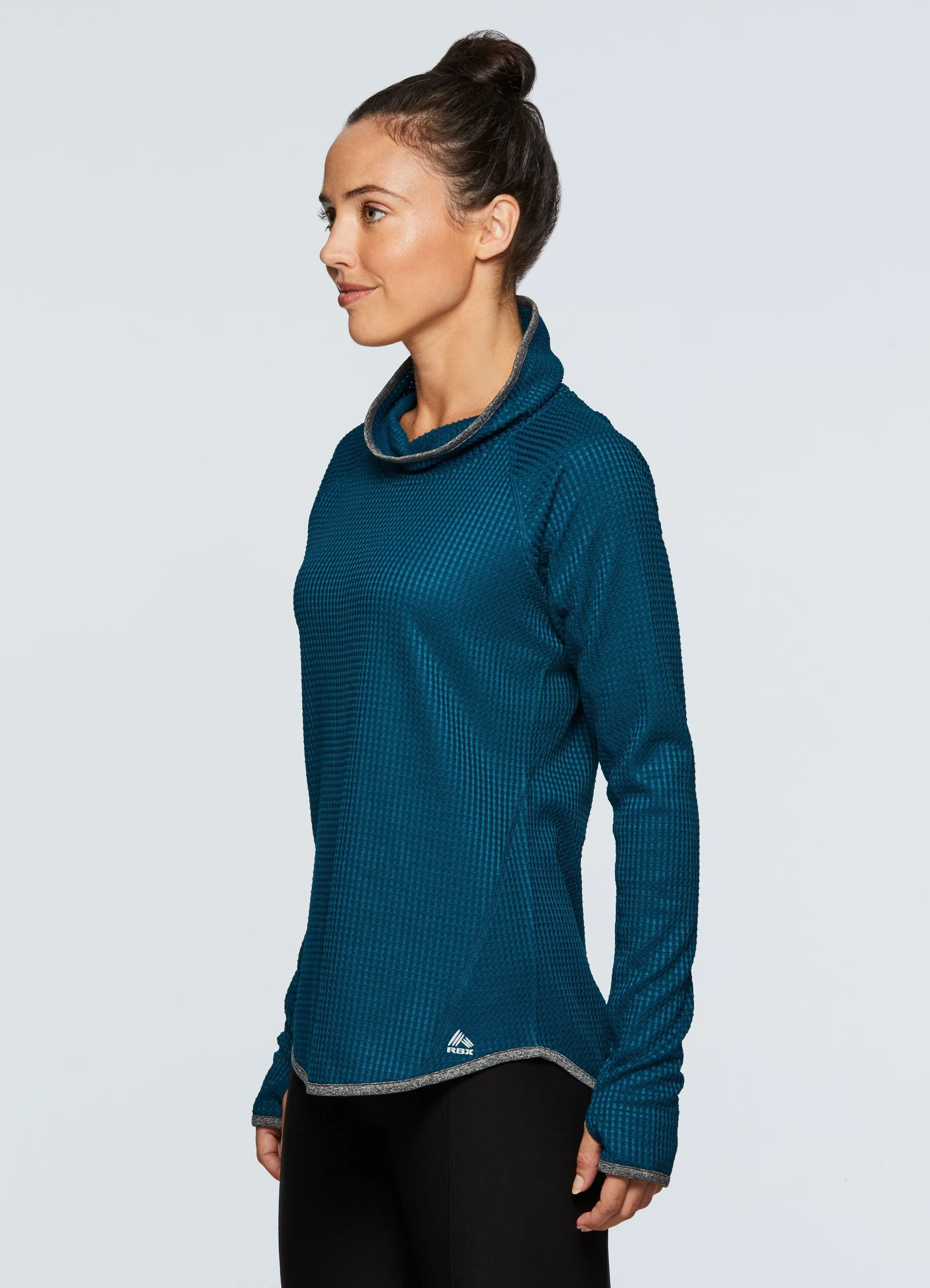 Prime Waffle Cowl Neck Pullover