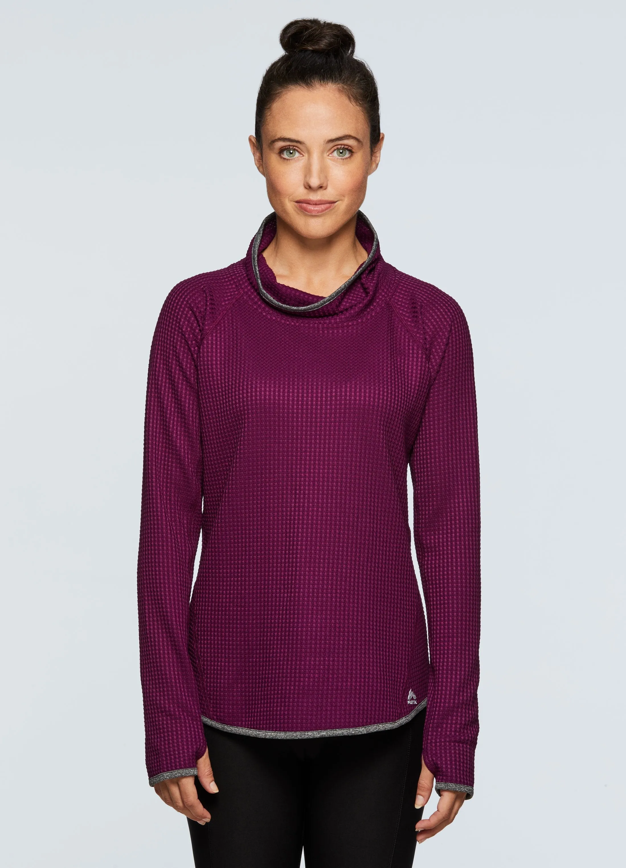 Prime Waffle Cowl Neck Pullover