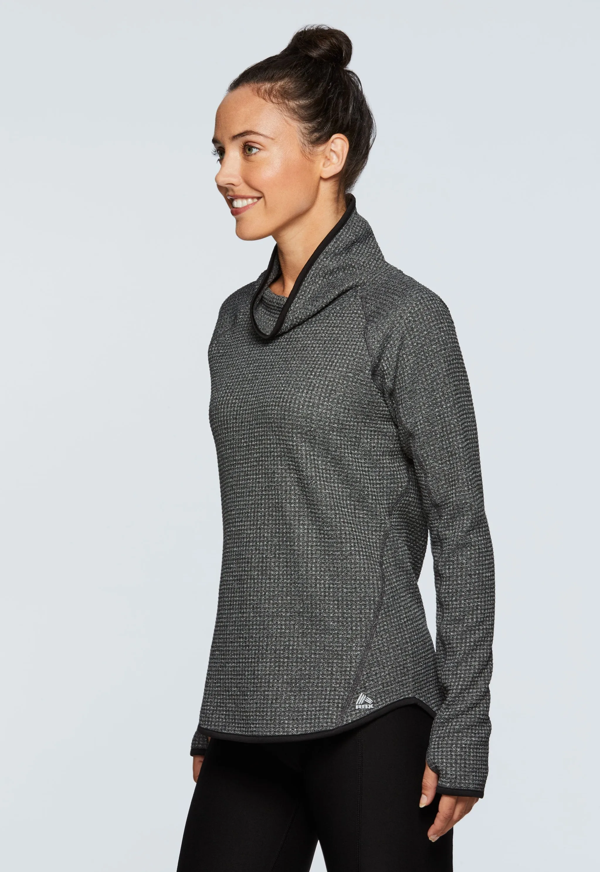 Prime Waffle Cowl Neck Pullover