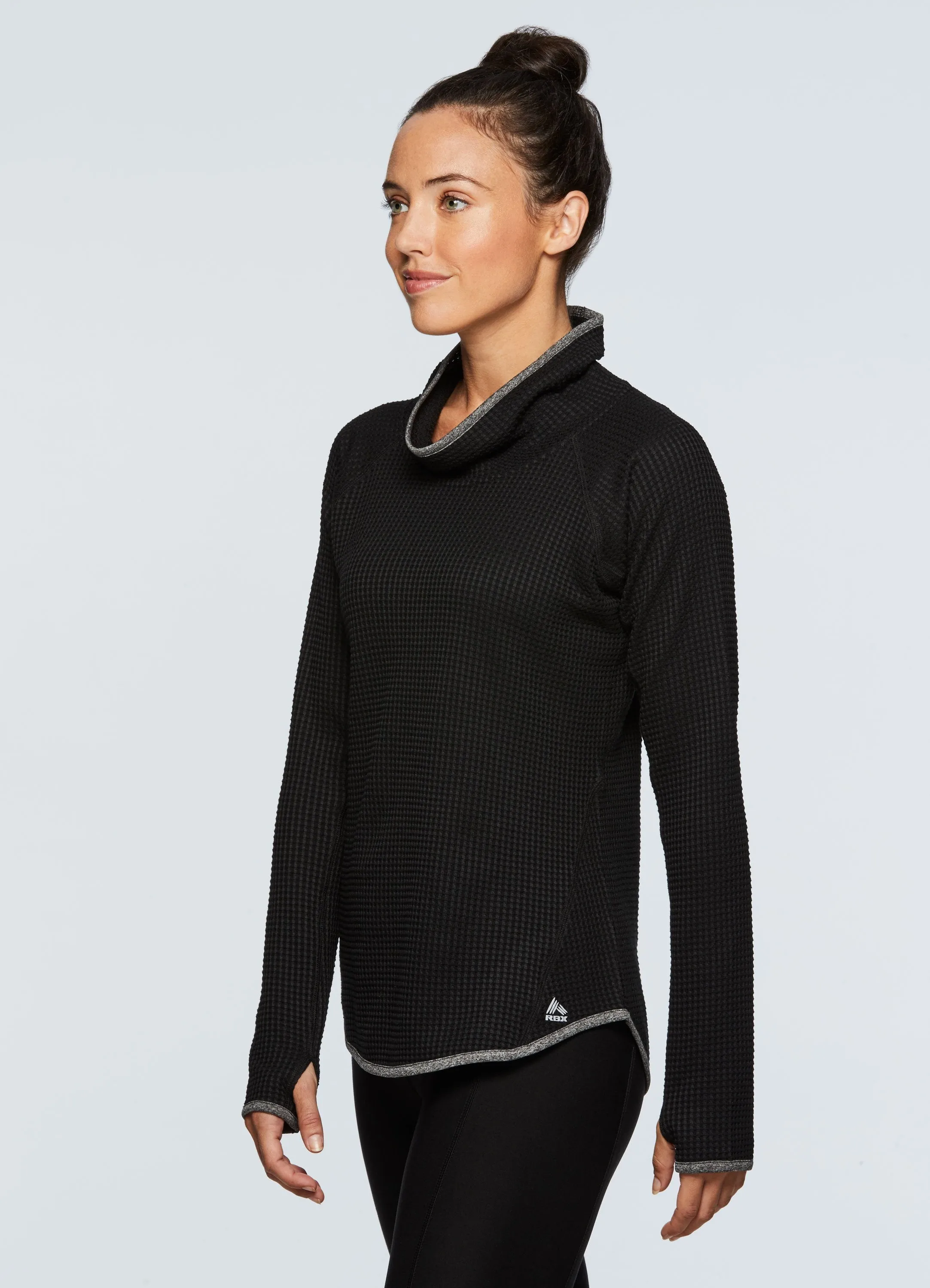 Prime Waffle Cowl Neck Pullover