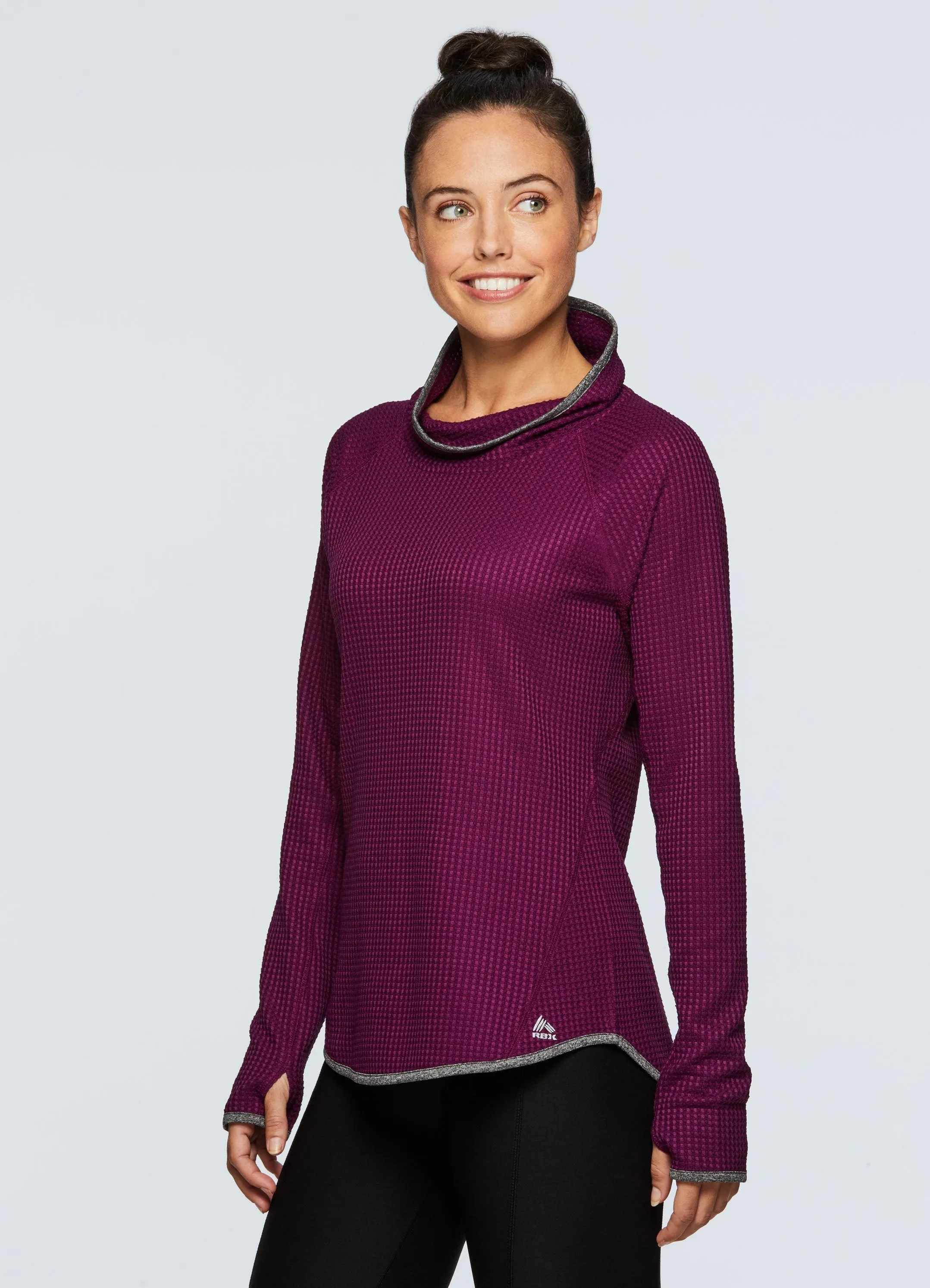 Prime Waffle Cowl Neck Pullover