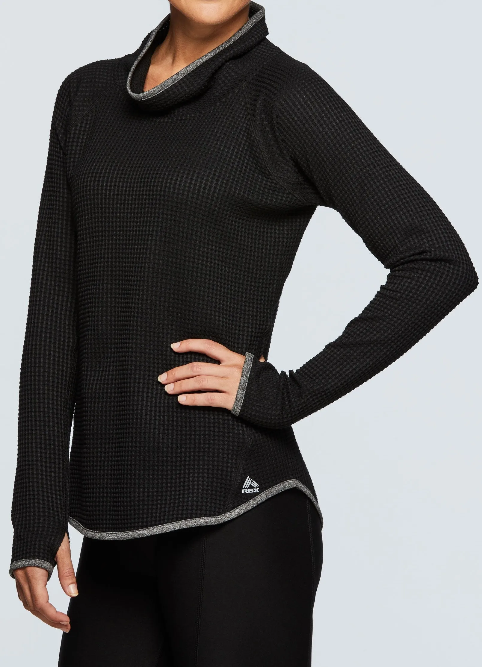 Prime Waffle Cowl Neck Pullover