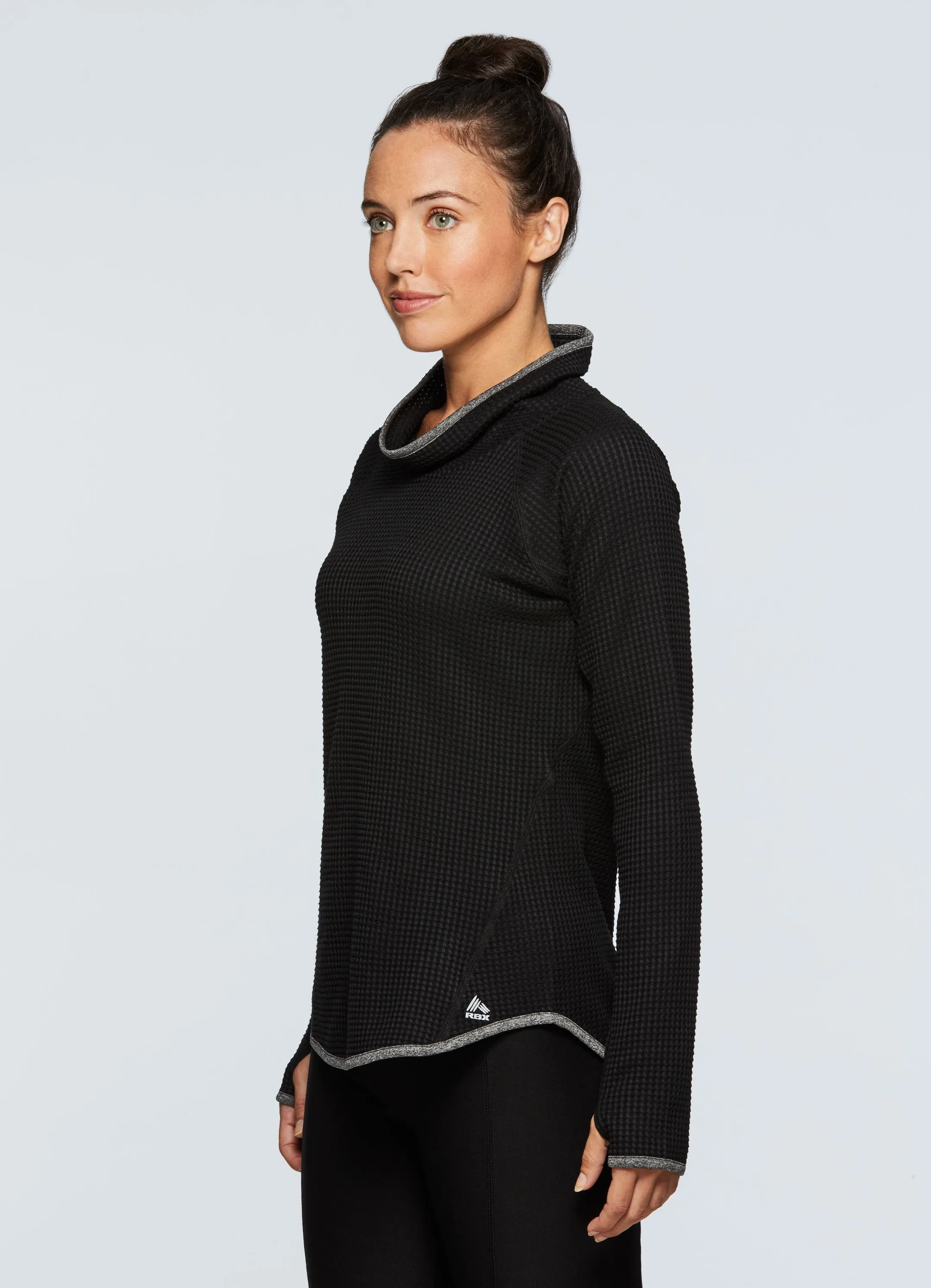 Prime Waffle Cowl Neck Pullover