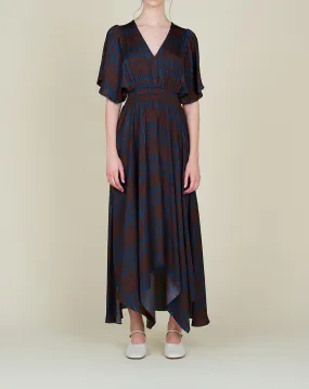 Printed Unbalanced Maxi Dress