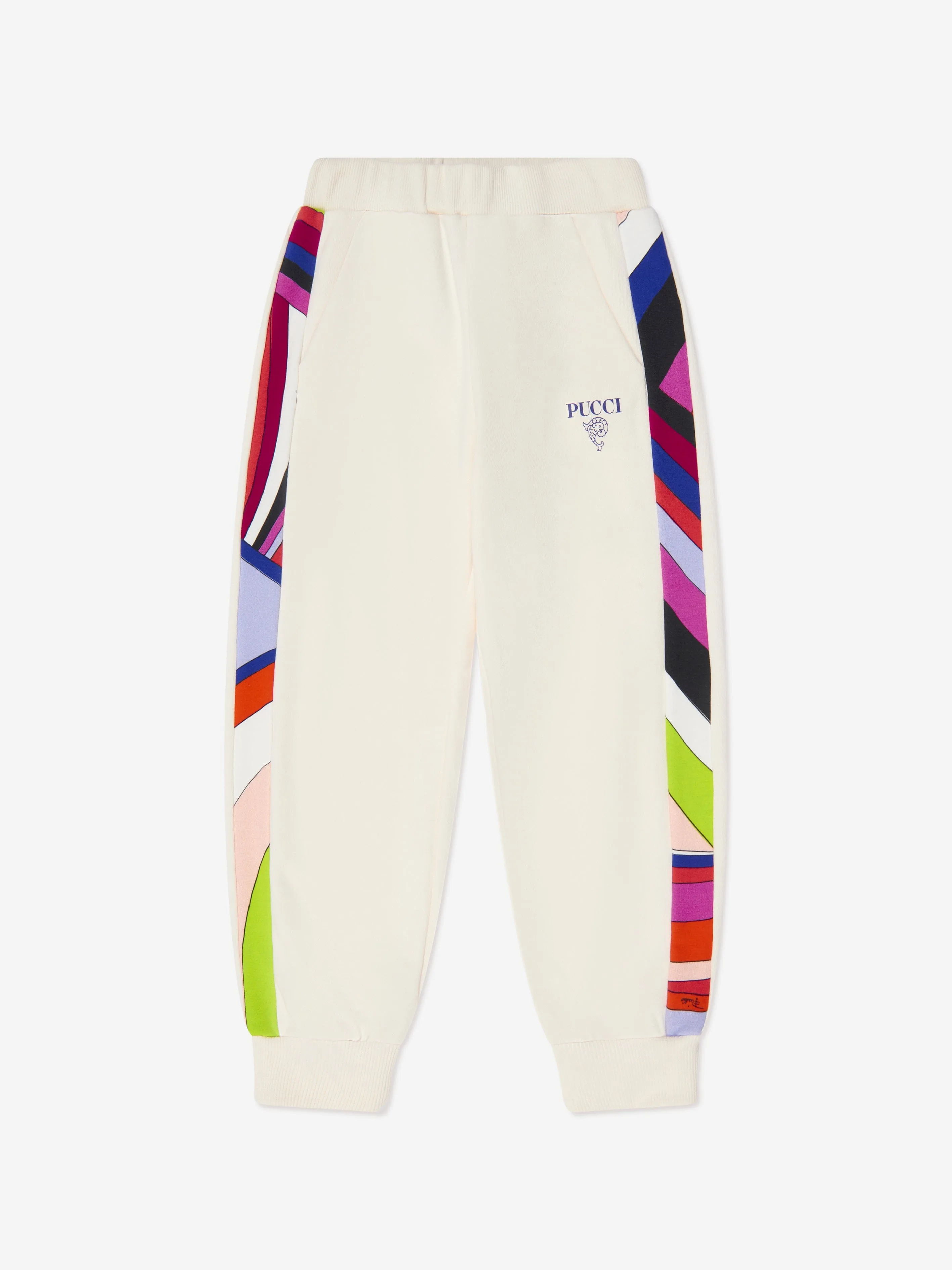 Pucci Girls Iride Print Joggers in Ivory