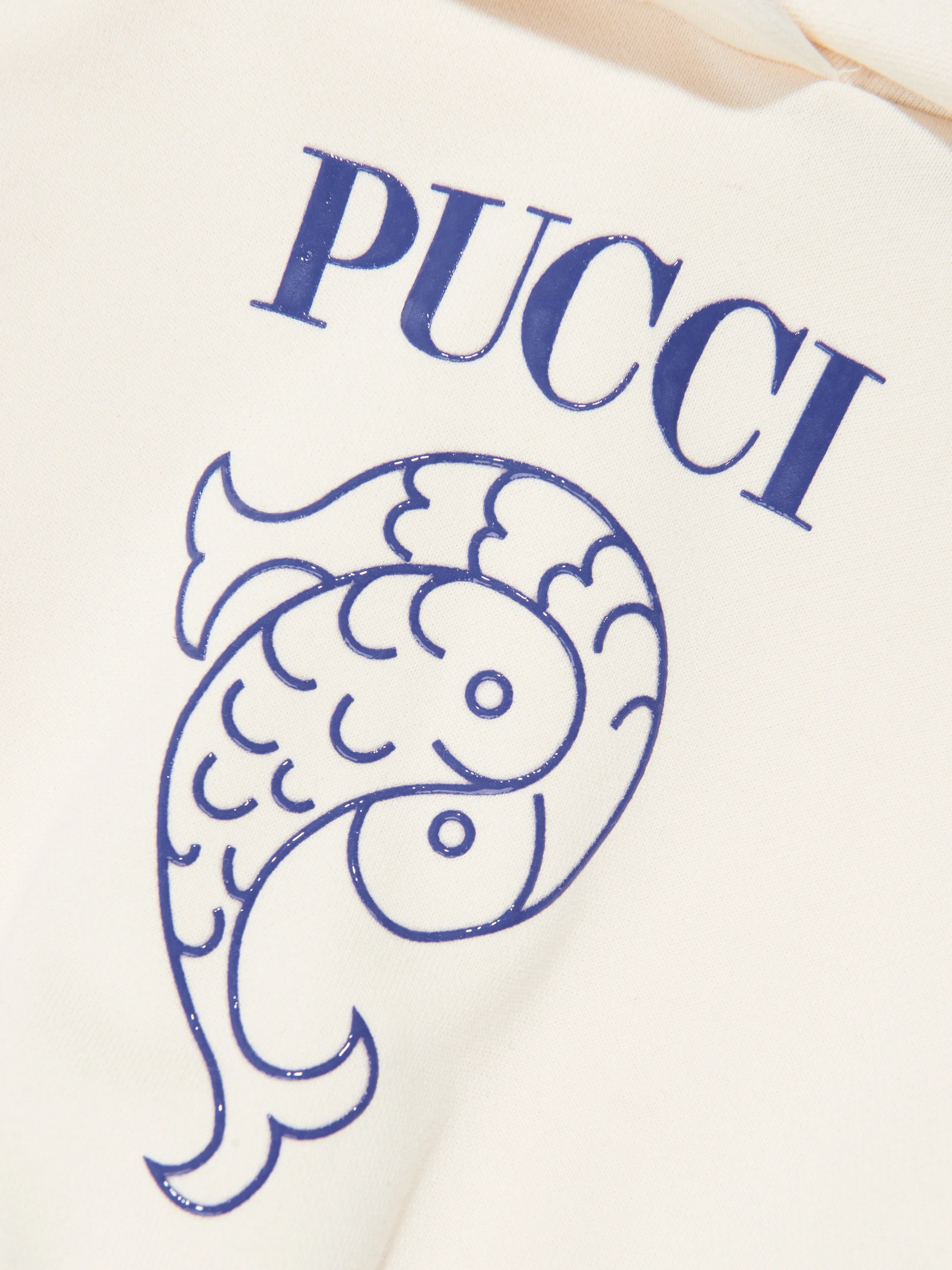 Pucci Girls Logo Hoodie in Ivory