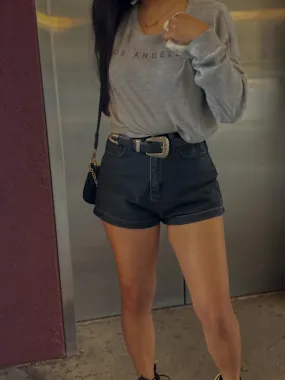 "LA" Oversized Crop Sweater