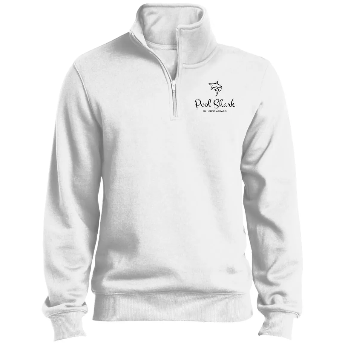 "Pool Shark" White 1/4 Zip Sweatshirt