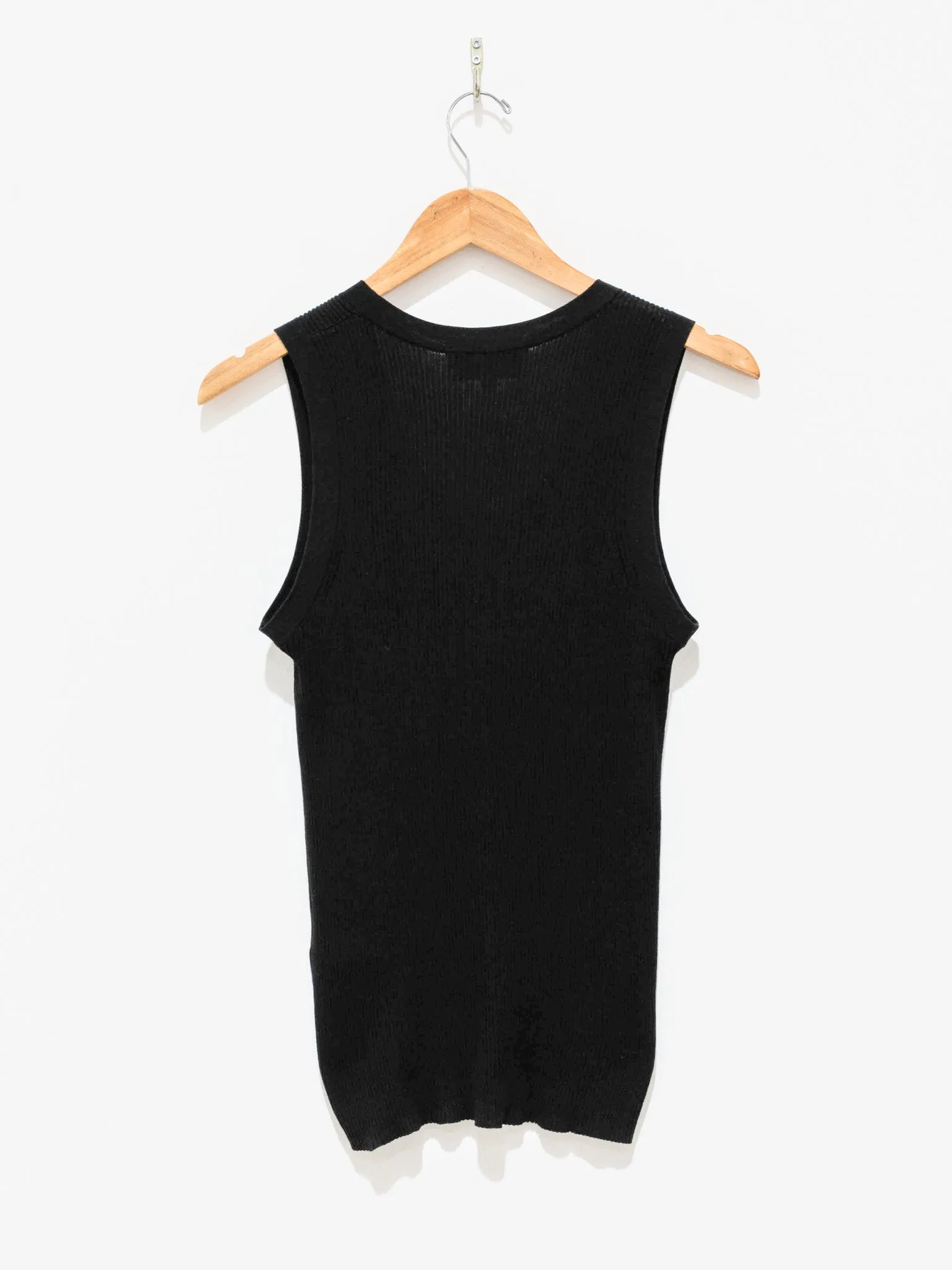 Rakko Fine Crepe Cotton Knit Tank - Black