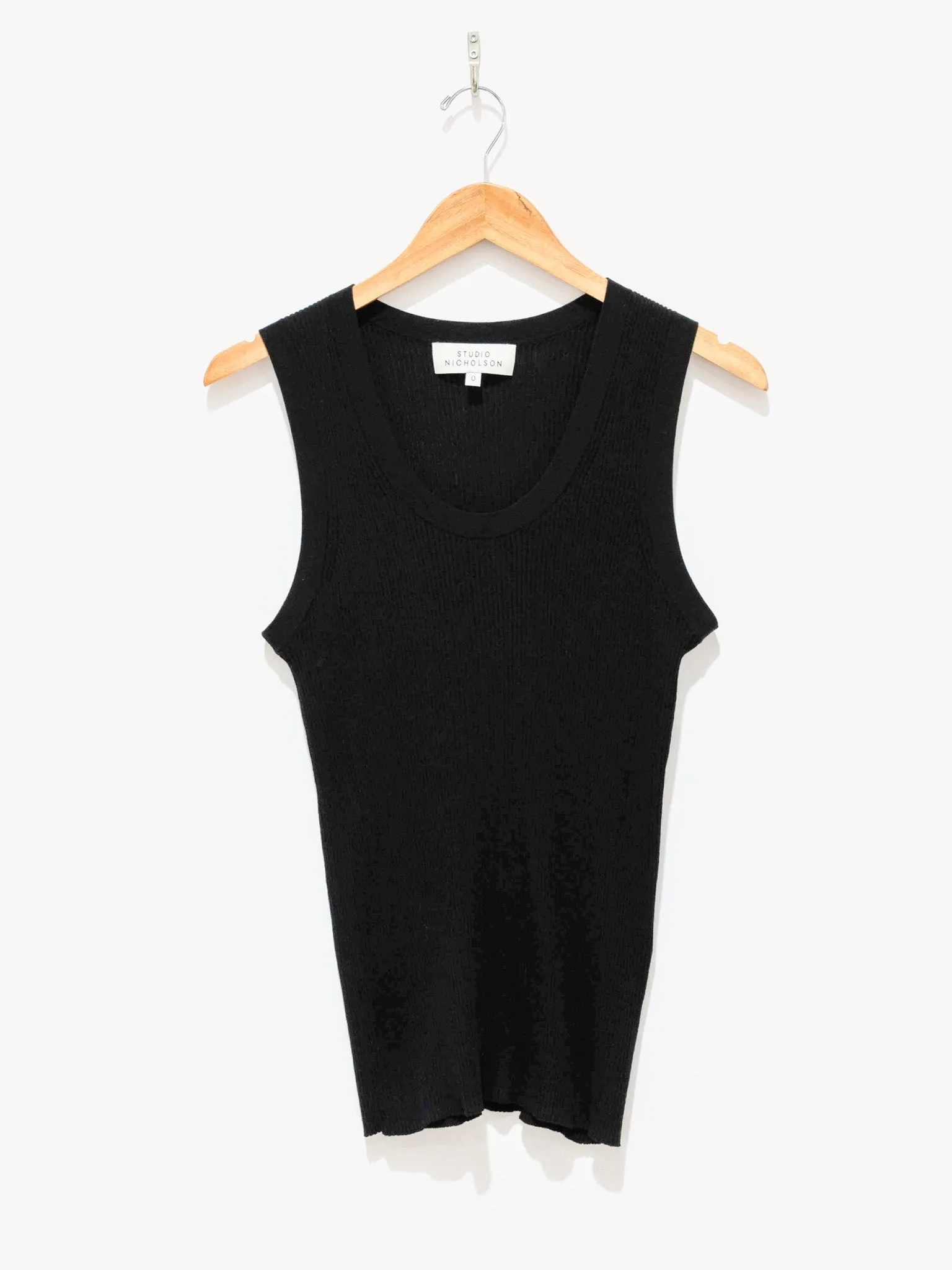 Rakko Fine Crepe Cotton Knit Tank - Black