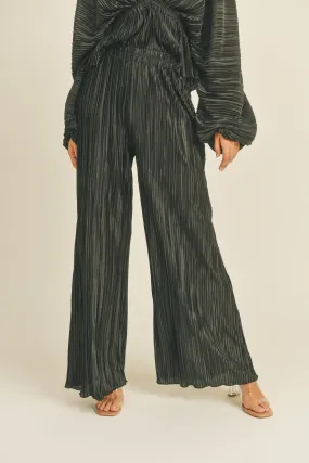 Reina Black Pleated Pants
