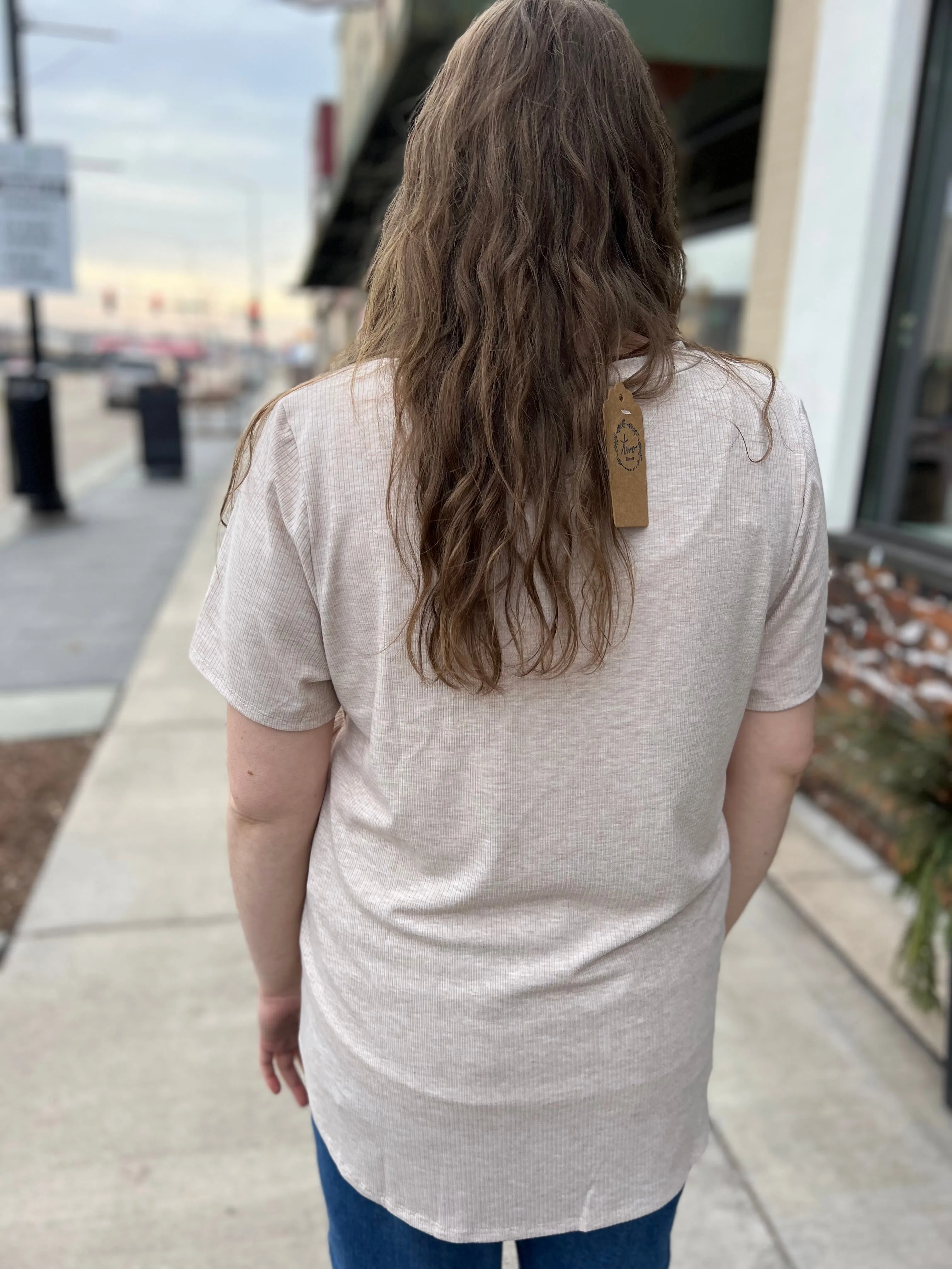 Rib Knit Short Sleeve Top