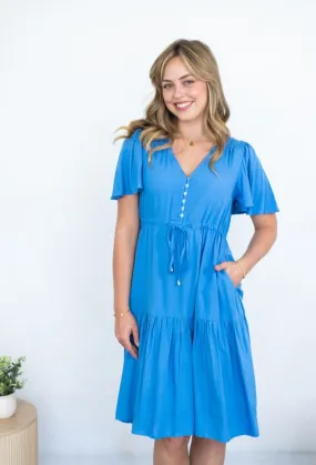 Selma Midi Dress: Blue