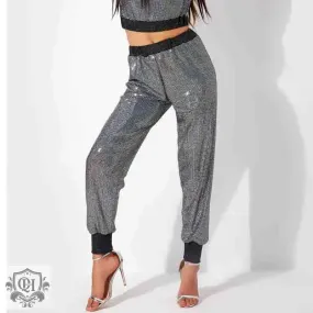 Sequin Ankle-Tied Trousers