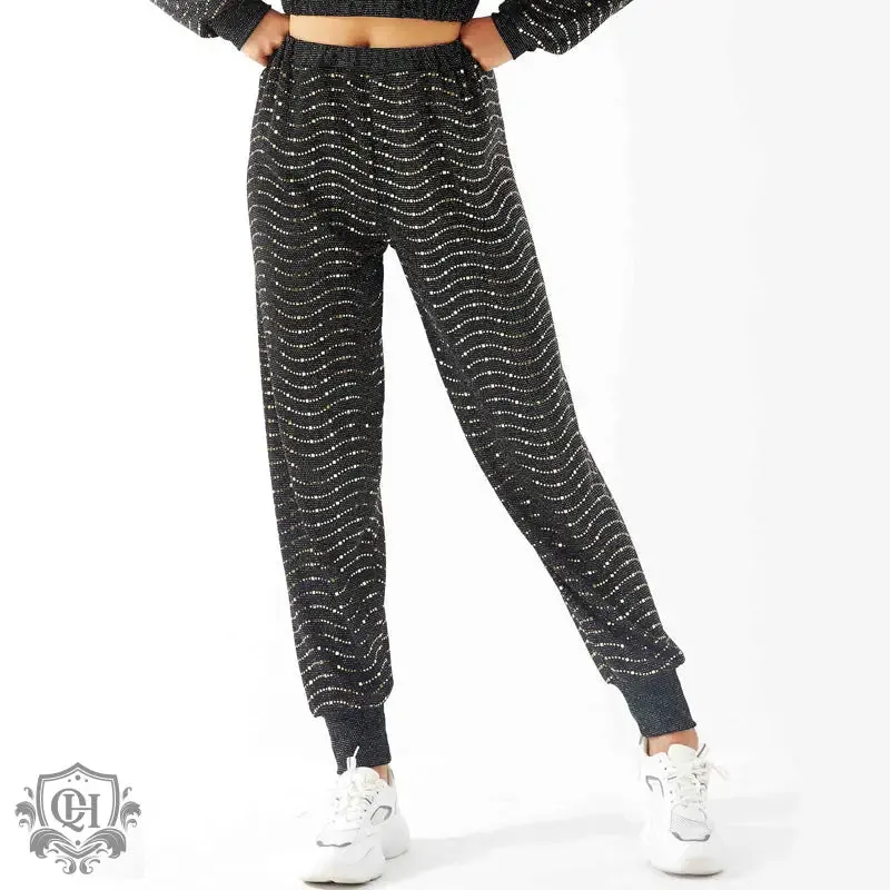 Sequin Ankle-Tied Trousers